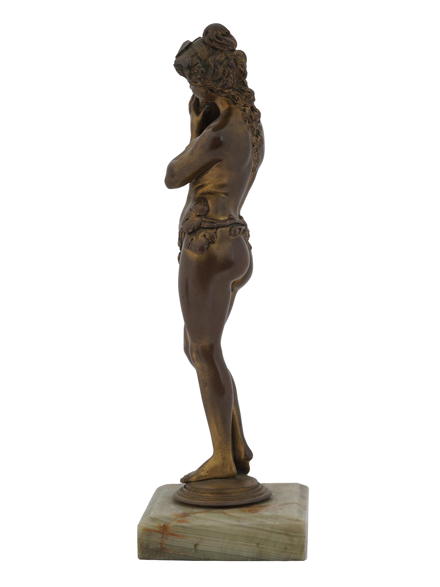 MID CENTURY BRONZE NAKED WATER NYMPH SCULPTURE PIC-4